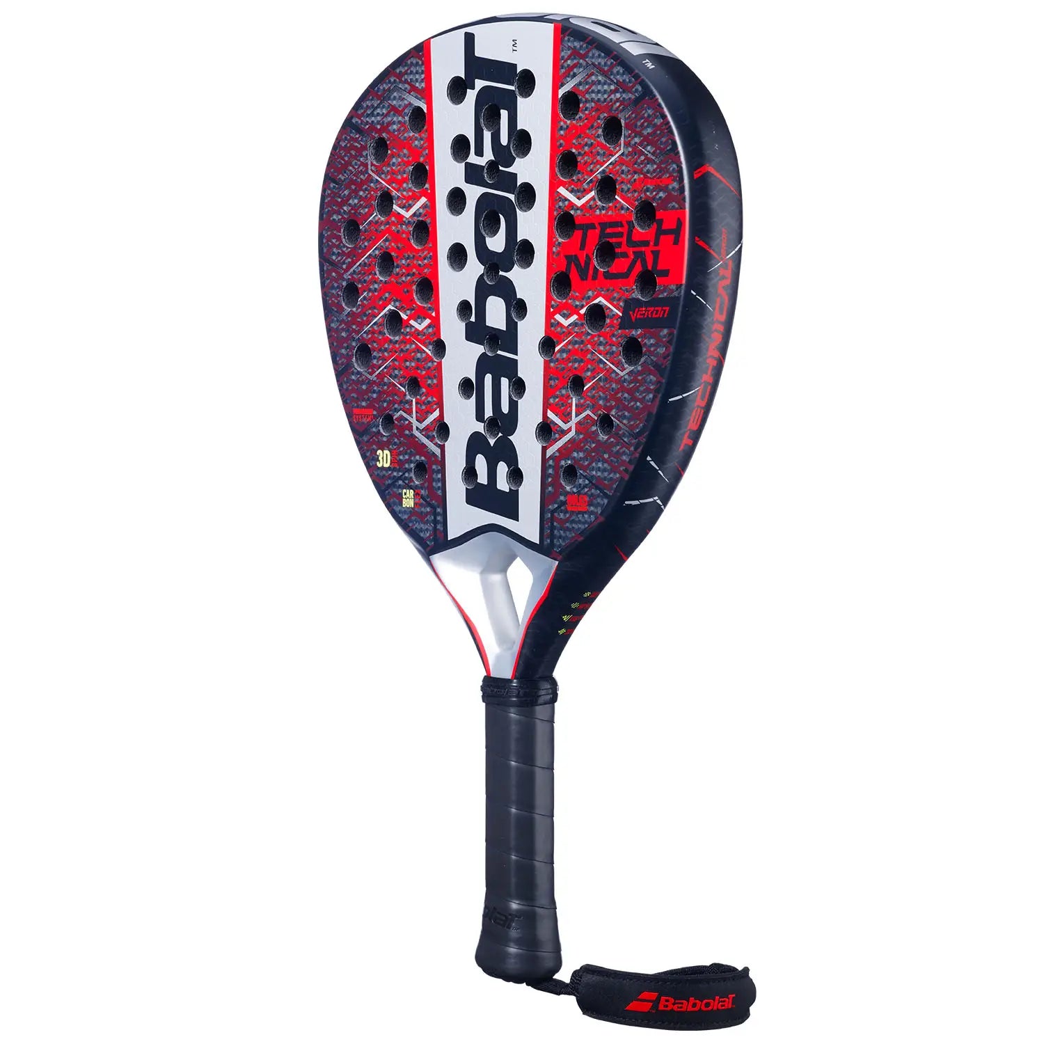 Babolat Technical Veron 2025 – Raquette de padel goutte d'eau polyvalente — Noir/Rouge